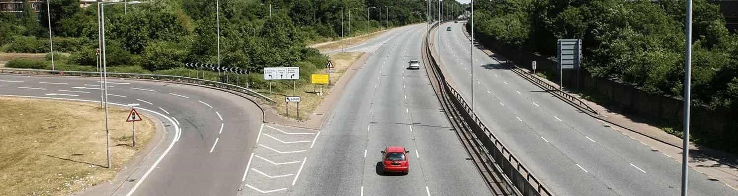 Arial view of a motorway