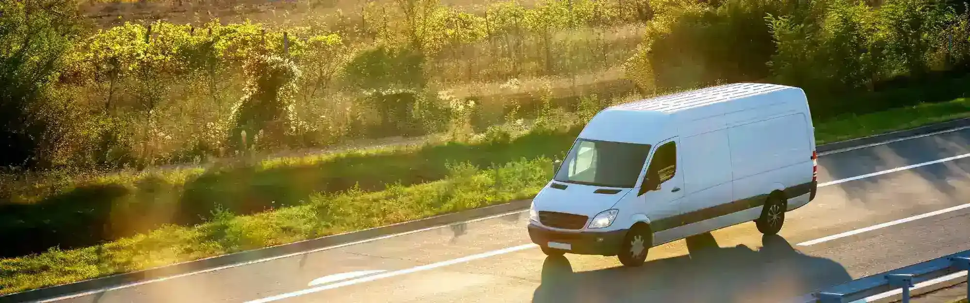 Van driving in spring